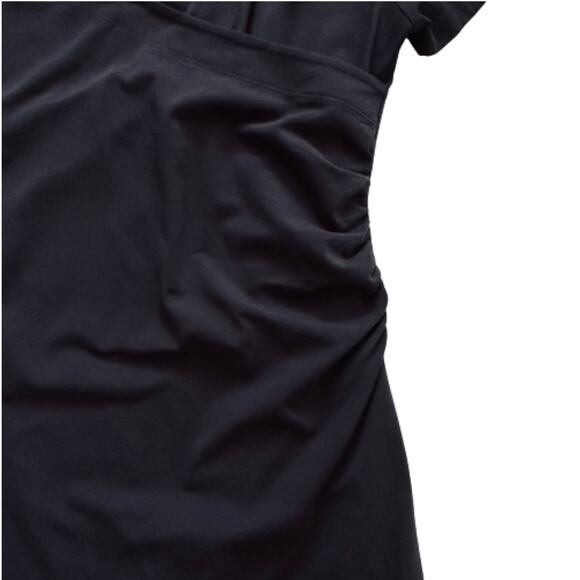 Soft Surroundings Dress Black Shapely Anywhere Short Sleeve Ruched Small - Picture 9 of 12
